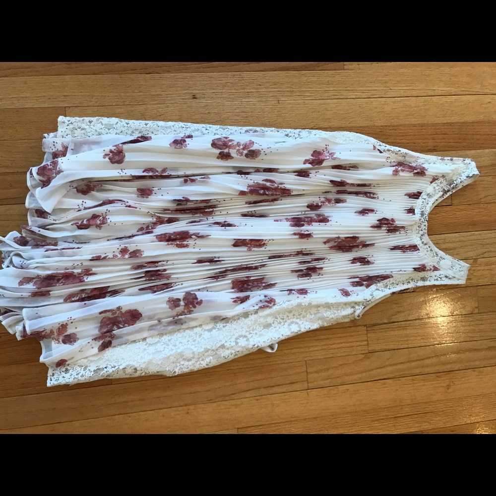 Free People Flowy White Dress with Rose print